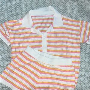Summery Striped Shirt and Shorts Set